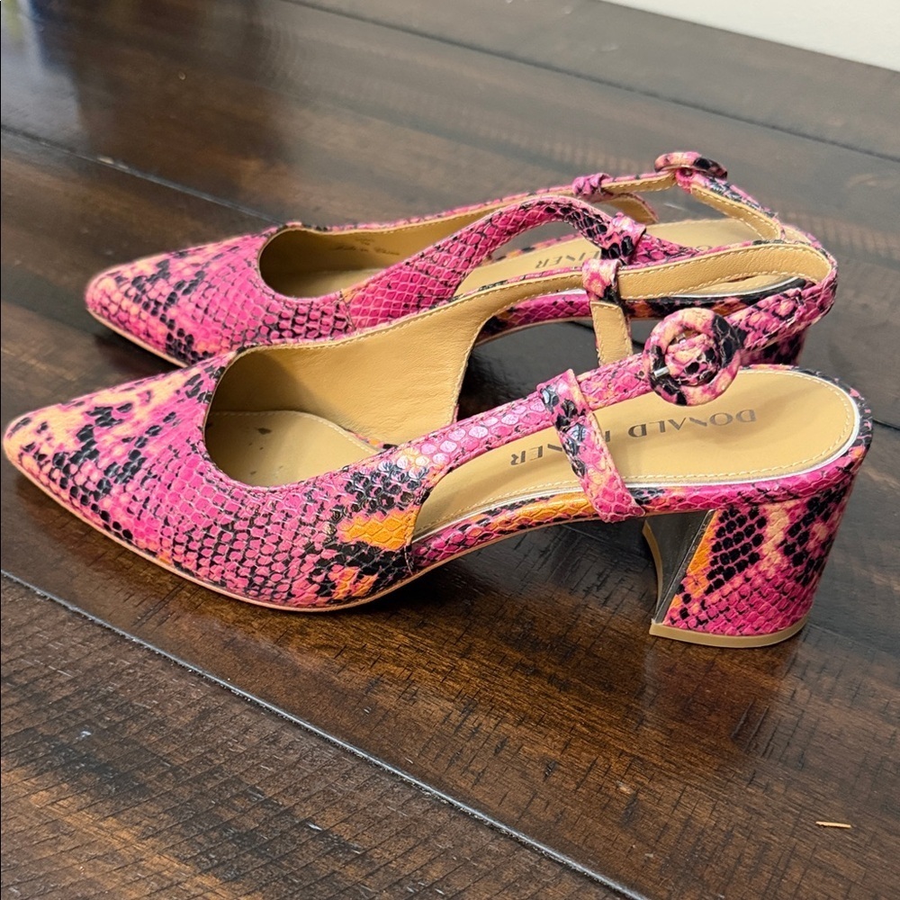 Donald Pliner Vibrant Pink Snakeskin Heels